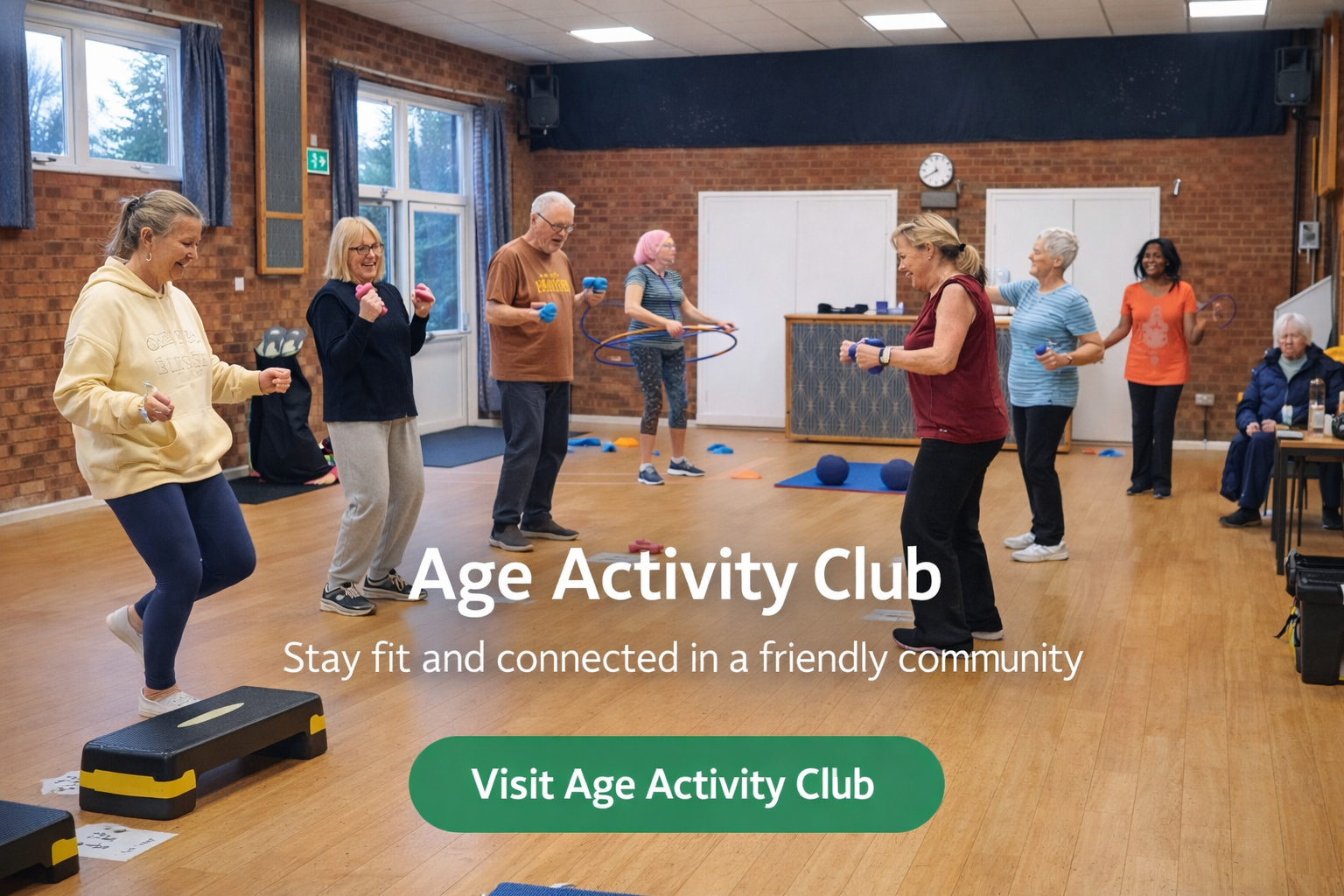 Age Activity Club group exercise session for adults staying active and connected